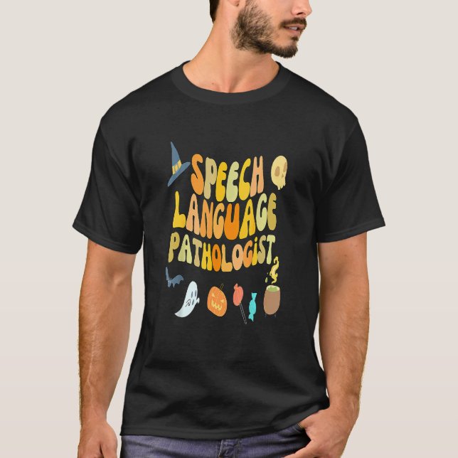 Camiseta Speech Language Pathology Retro Halloween Speech T (Frente)