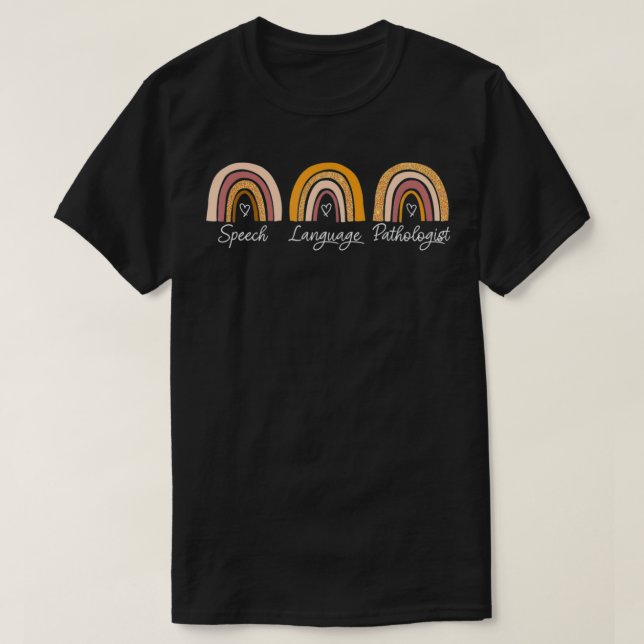 Camiseta Speech Therapist OT SLP Rainbow Speech Language Pa (Frente do Design)