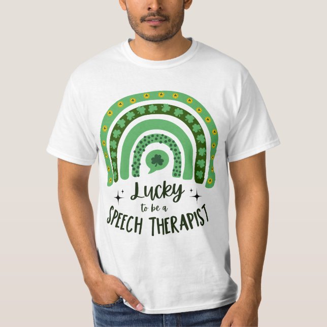 Camiseta Speech Therapist St. Patrick's Day SLP St. Pat's D (Frente)