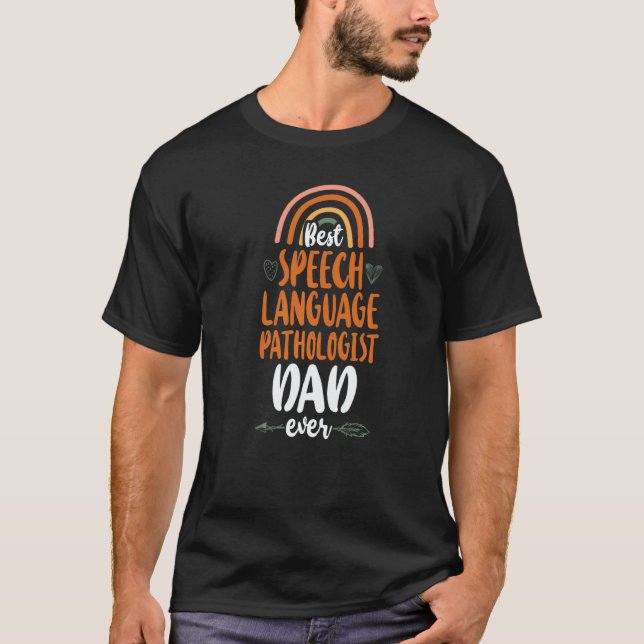 Camiseta Speech Therapist Therapy Assistant SLP Dad Rainbow (Frente)