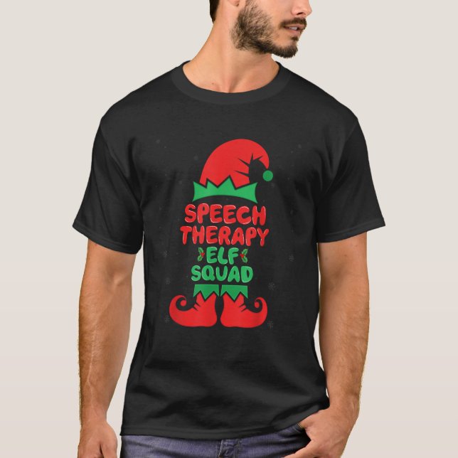 Camiseta Speech Therapy Elf Squad SLP Speech Therapist Chri (Frente)