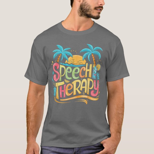 Camiseta Speech Therapy SLP Beach Vacation Spring Summer Th (Frente)
