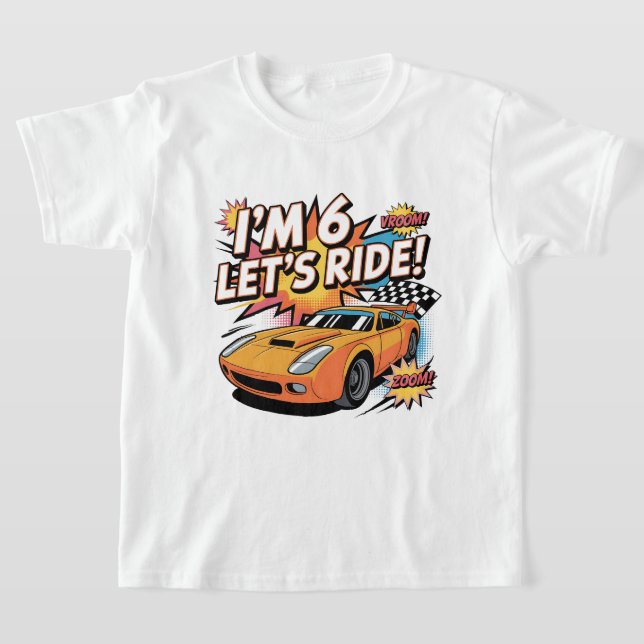 Camiseta Speed Racer 6th Birthday Gift for Kids Who Lovecar (Postura )
