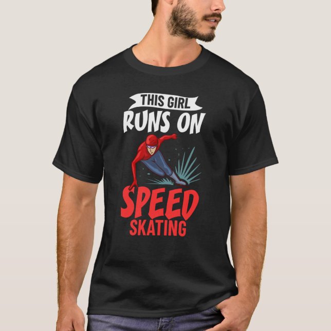 Camiseta Speed Skating Skates Short Track Skater Workout Tr (Frente)
