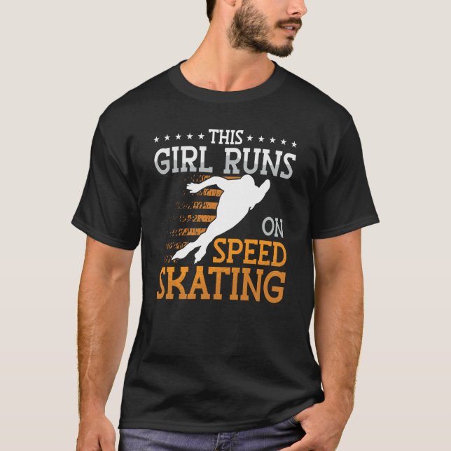 Camiseta Speed Skating Skates Short Track Skater Workout Tr (Frente)