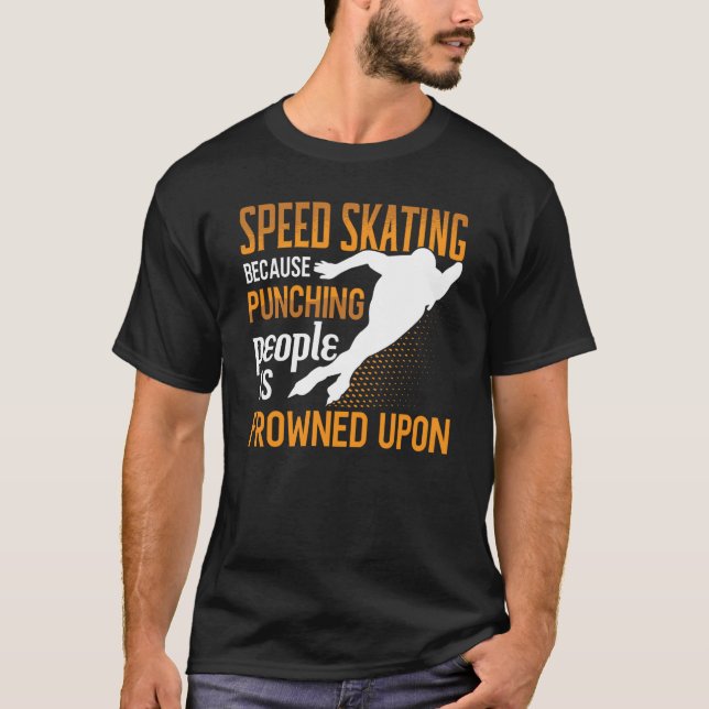 Camiseta Speed Skating Skates Short Track Skater Workout Tr (Frente)