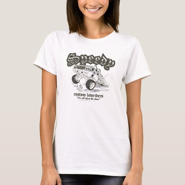Camiseta Speedy Gonzalez Custom Lowiders B/W (Frente)