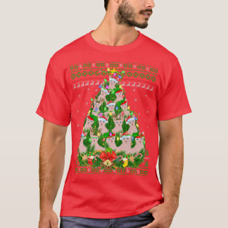 Camiseta Sphyn Cat Xmas Lighting Tree Sphyn Cat Ugly Cristo