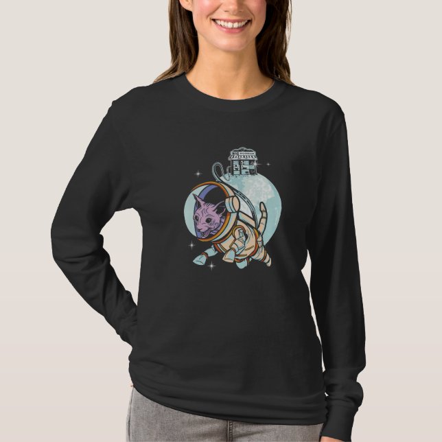 Camiseta Sphynx Cat Astronaut Space Galaxy Cats Owner (Frente)