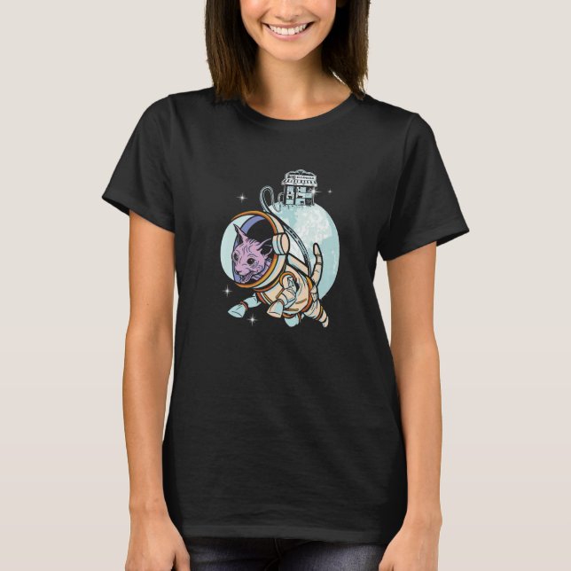 Camiseta Sphynx Cat Astronaut Space Galaxy Cats Owner (Frente)