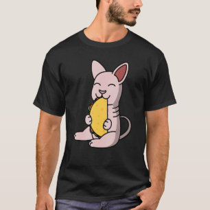 Camiseta Sphynx Cat Comendo Um Pet De Taco