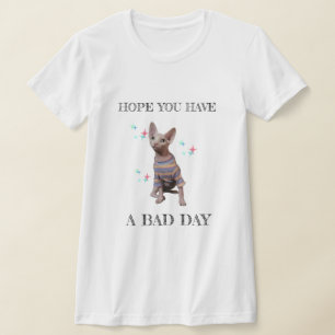 Camiseta Sphynx Cat Engraçado T-Shirt