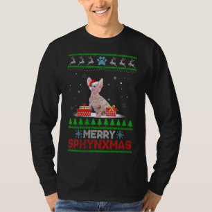 Camiseta Sphynx Cat Lover Natal Feio Xmas Sweater Sphyt