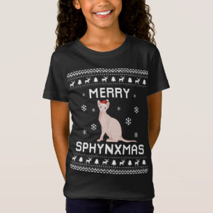 Camiseta Sphynx Cat Lover Natal Feio Xmas Sweater Sphyt