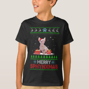 Camiseta Sphynx Cat Lover Natal Feio Xmas Sweater Sphyt