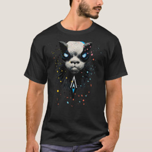 Camiseta Sphynx Cat Paint Splatter Bizarre Estranho Olho Es