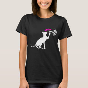 Camiseta Sphynx Cat Skeleton Finger Boop Mulheres Engraçada
