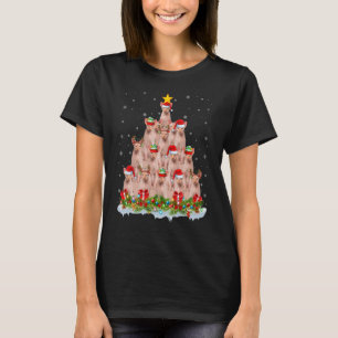 Camiseta Sphynx Cat Xmas Lights Papais noeis Sphynx Cat Nat