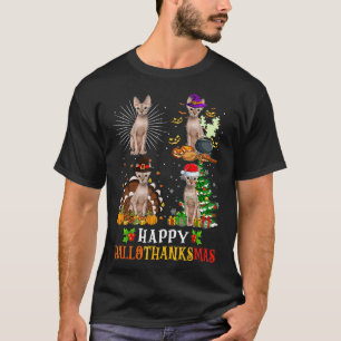 Camiseta Sphynx Cats Halloween Ação de Graças Hallo de Nata