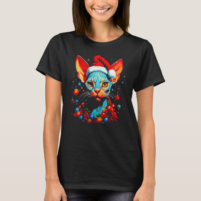 Camiseta Sphynx Hairless Cat Natal (Frente)