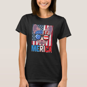 Camiseta Sphynx Merica 4 De Julho Cat American Meowica Hai