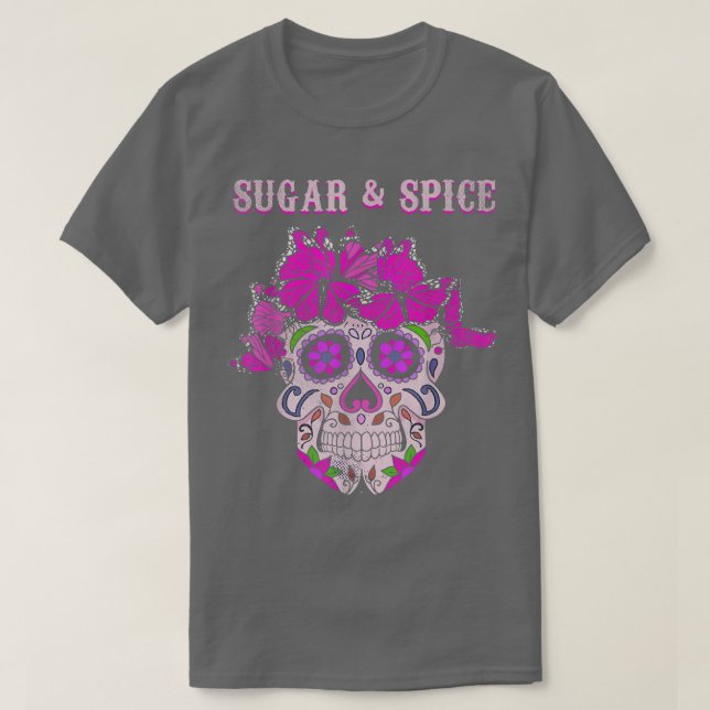 Camiseta Spice Butterfly Sugar Bone Souls Day Muertos Day H (Frente do Design)