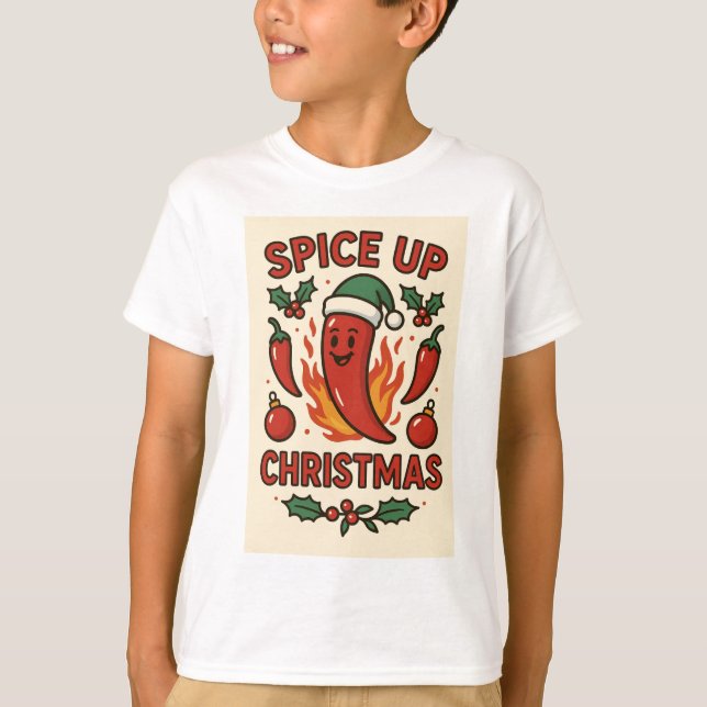 Camiseta Spice Up Christmas – Hot Pepper Holiday Cheer (Frente)