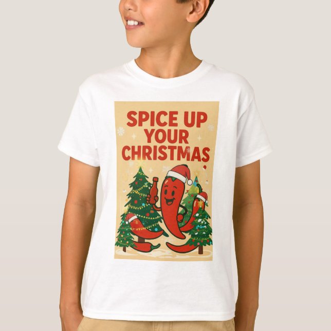 Camiseta Spice Up Your Christmas – Hot Pepper Holiday Cheer (Frente)