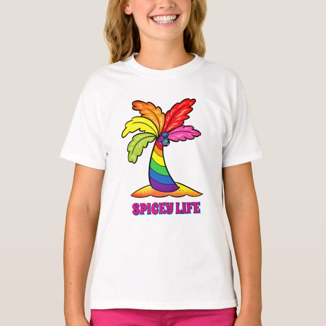Camiseta SPICeY LIFE Rainbow Palm (Frente)