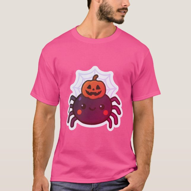 Camiseta Spider de Dia das Bruxas de Kawaii, Cute Cute (Frente)