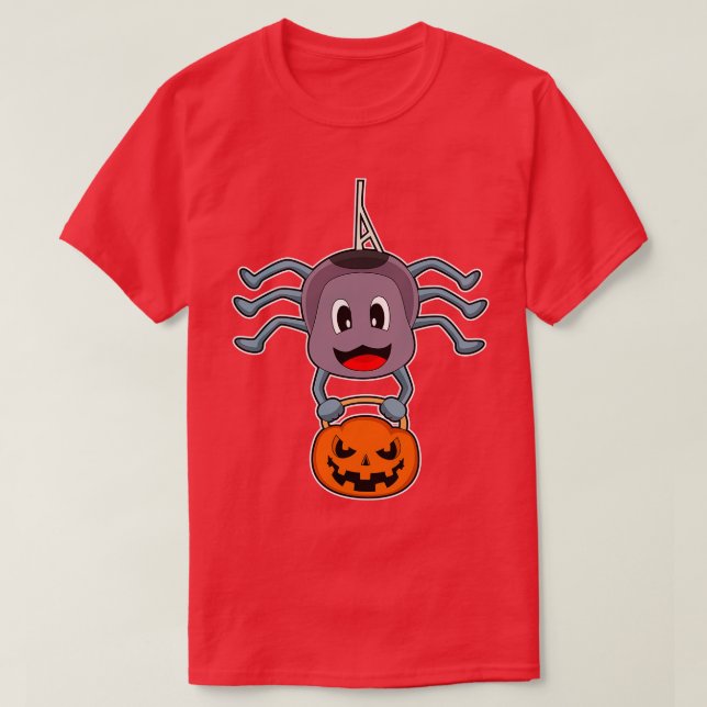 Camiseta Spider Halloween Bodybuilder Dumbbell (Frente do Design)
