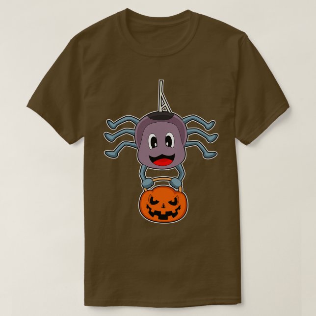 Camiseta Spider Halloween Bodybuilder Dumbbell (Frente do Design)