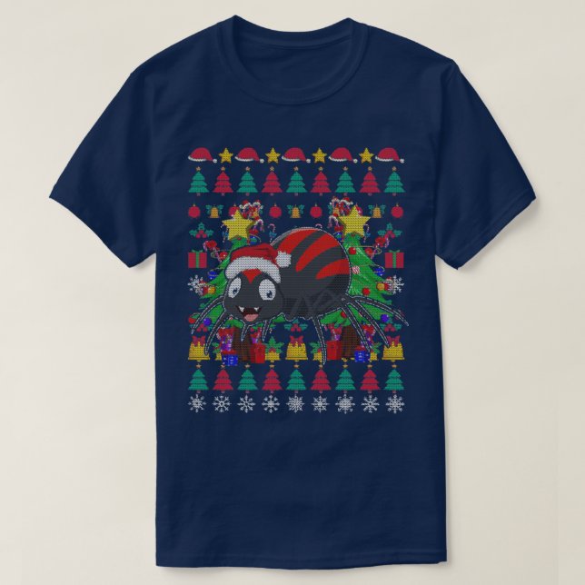 Camiseta Spider Ugly Christmas Xmas (Frente do Design)