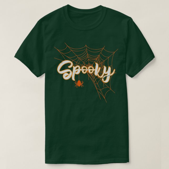 Camiseta Spider Web Spooky Halloween (Frente do Design)