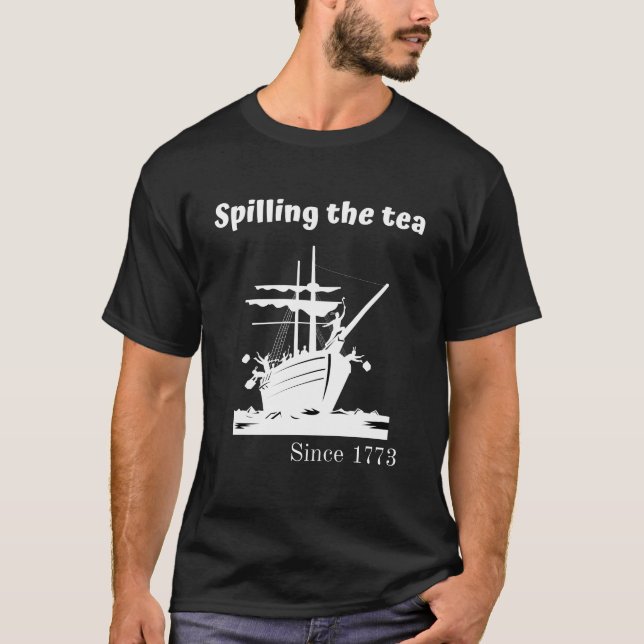 Camiseta Spilhando o chá Homens Boston Tea Party  (Frente)
