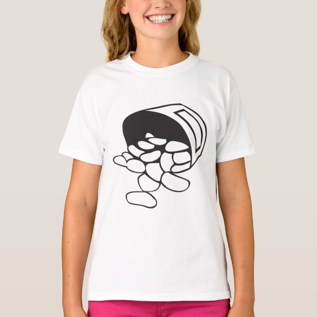Camiseta Spilled Beans Black and White Outline (Frente)