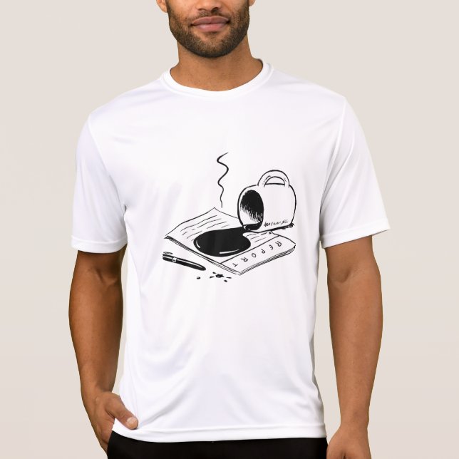 Camiseta Spilled Coffee on Report Funny Office Mishap (Frente)