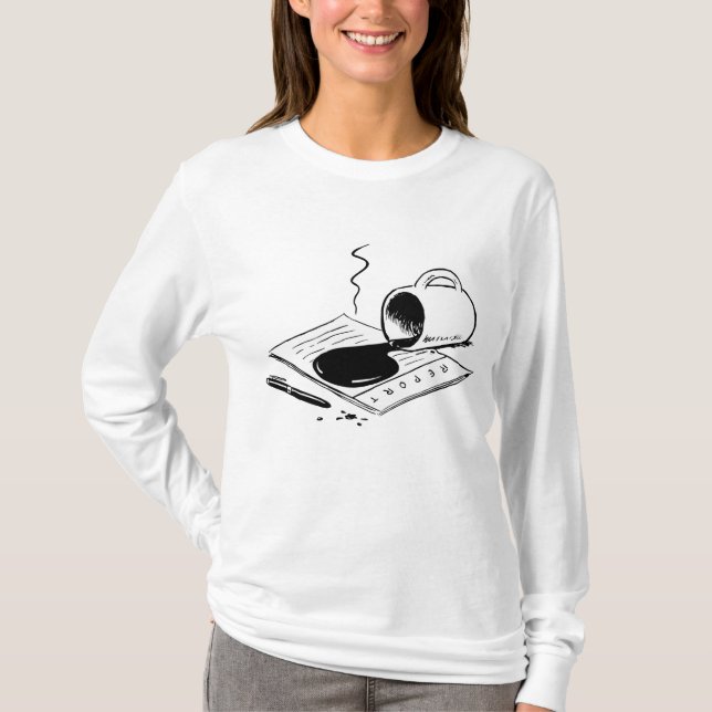 Camiseta Spilled Coffee on Report Funny Office Mishap (Frente)