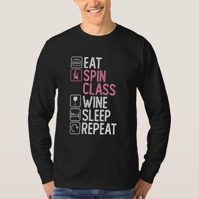 Camiseta Spin Class Workout Wine  Indoor Cycling Gym Spin C (Frente)