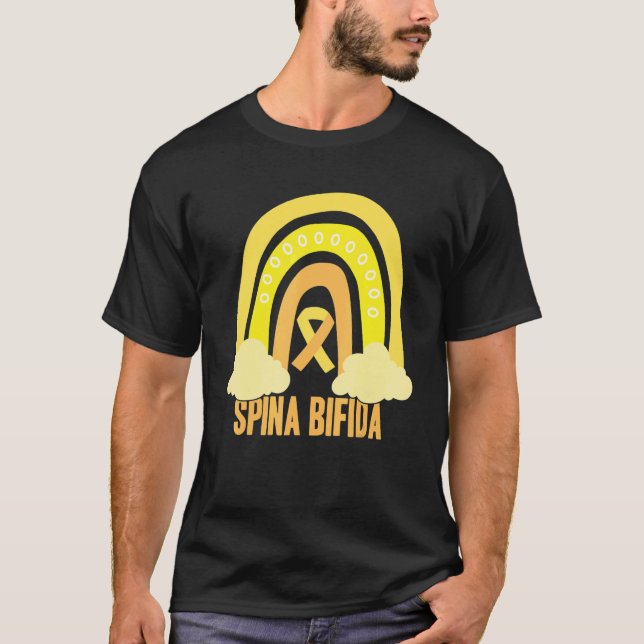 Camiseta Spina Bifida Awareness Yellow Ribbon For Men Women (Frente)