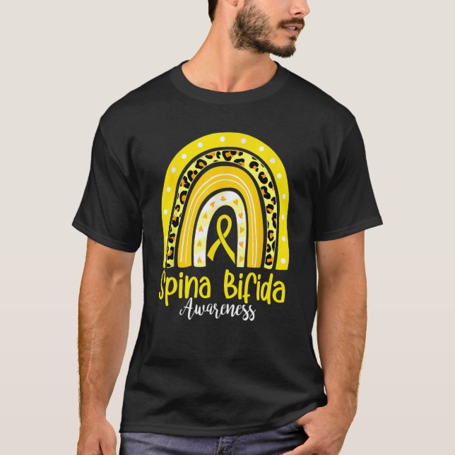 Camiseta Spina Bifida Awareness Yellow Ribbon For Men Women (Frente)