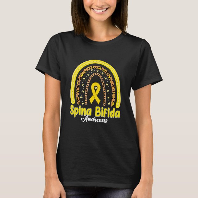 Camiseta Spina Bifida Awareness Yellow Ribbon For Men Women (Frente)