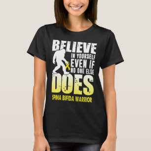Camiseta spina bifida guerreira, grande pé, acredite em si