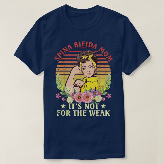 Camiseta Spina Bifida Mãe Não É Para O Fraco (Frente do Design)