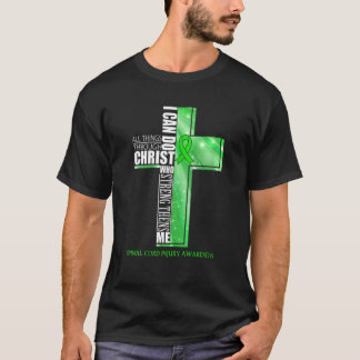 Camiseta Spinal Cord Injury Awareness Christian Cross Ribbo