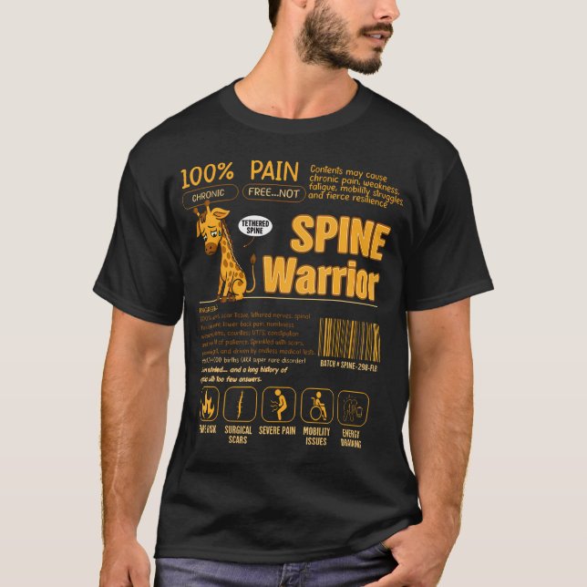 Camiseta Spine Warrior Tethered Spinal Cord Syndrome Tsc Gi (Frente)