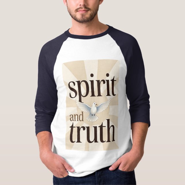 Camiseta Spirit and Truth Christian Men's Baseball Tee (Frente)