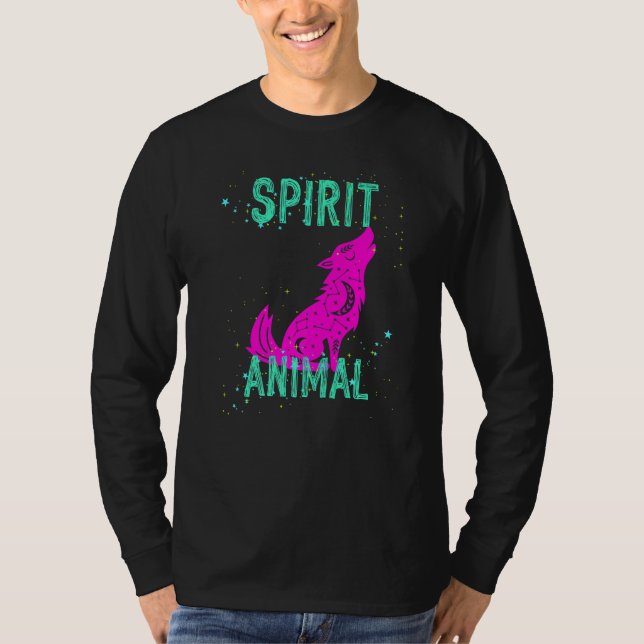 Camiseta Spirit Animal Celestial Wolf Animals Comfort Cute  (Frente)