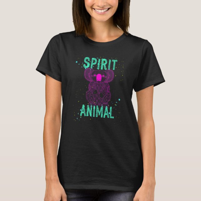 Camiseta Spirit Animal Koala Lover Pink Animals Comfort Cut (Frente)