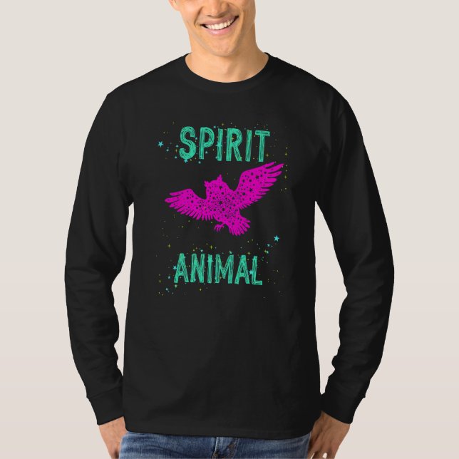 Camiseta Spirit Animal Owl Lover Pink Animals Comfort Cute  (Frente)